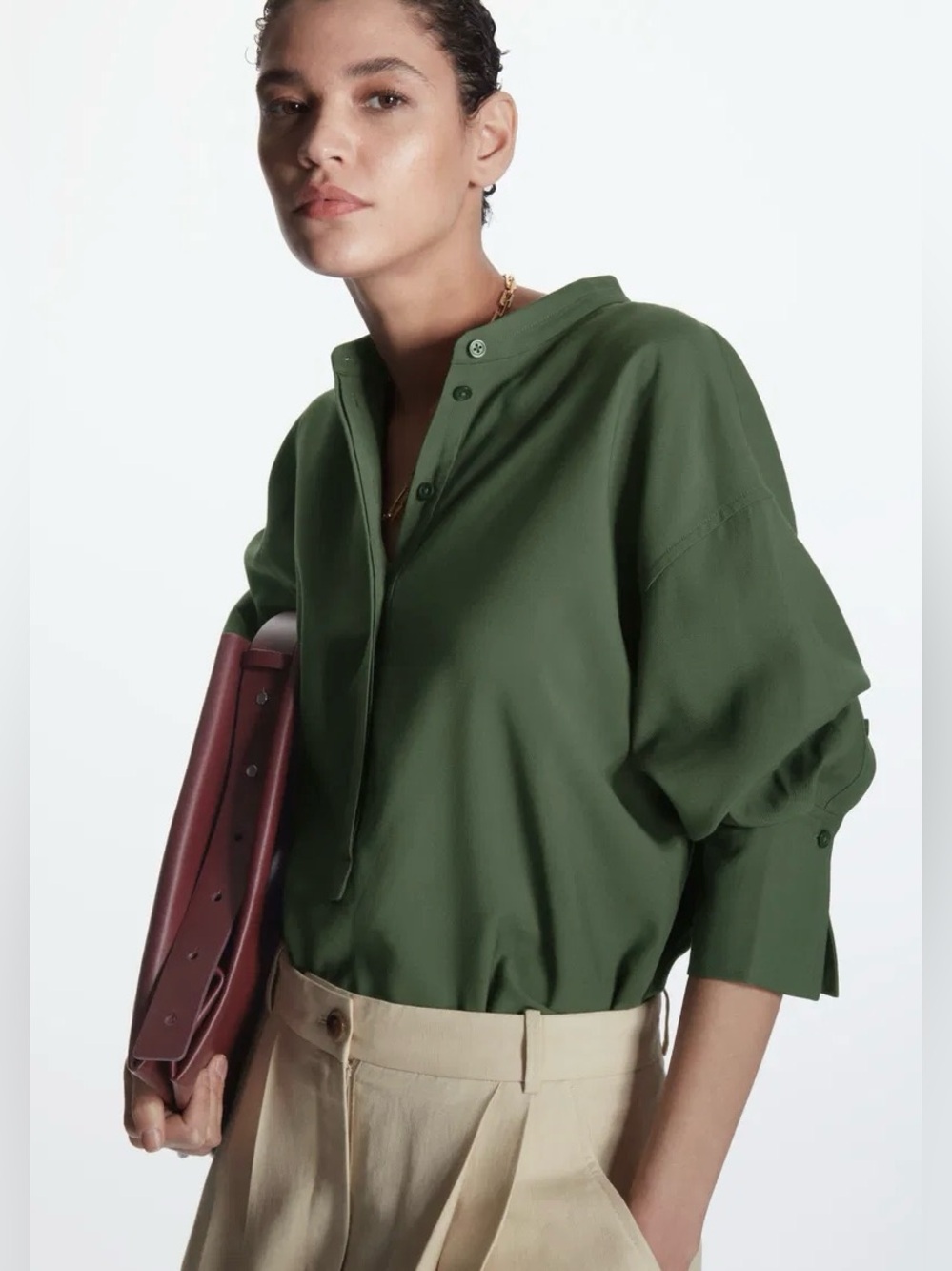 COS Oversized Grandad Collar Blouse